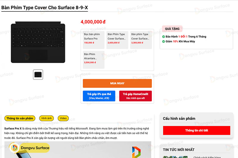 Bàn phím mua riêng của Pro 8