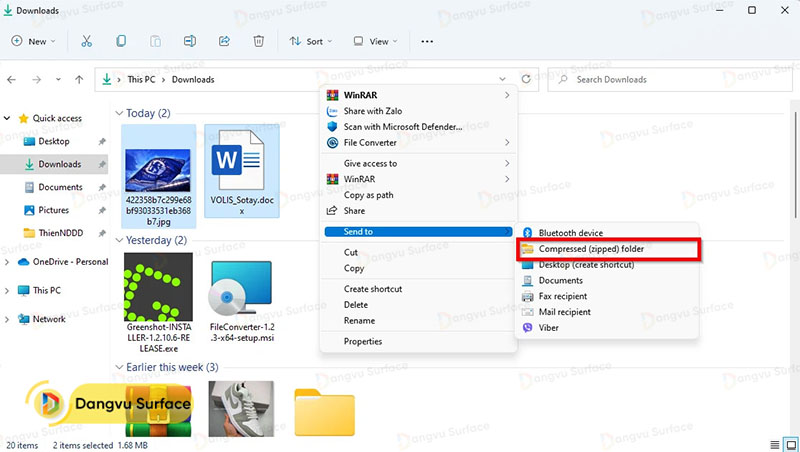 Cách nén nhiều tệp thành một tệp Zip