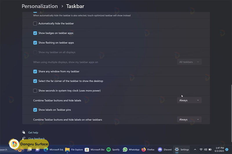 Cải tiến Taskbar