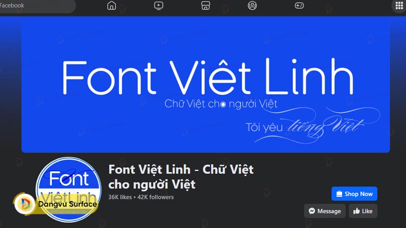 Trang fanpage của Font Việt