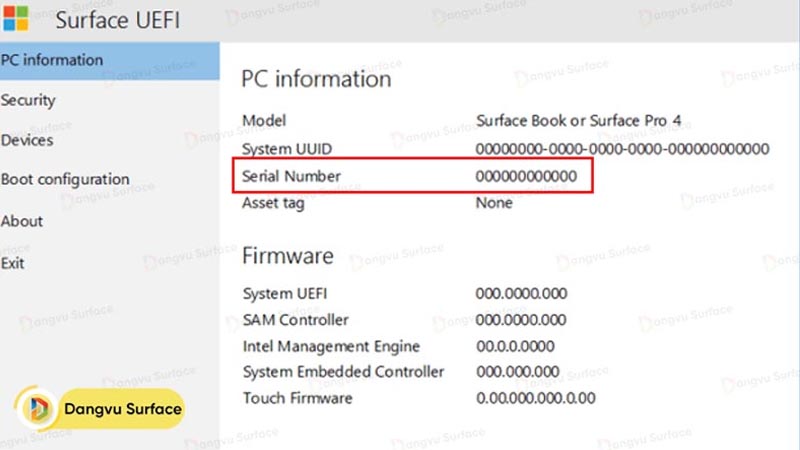 Mã Serial sẽ hiển thị ngay khi bạn mở giao diện của Bios