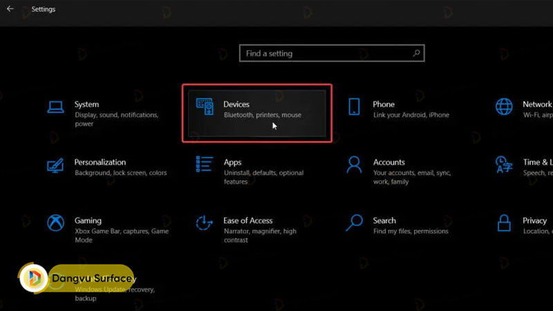 Vào Devices trong Settings