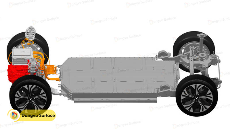 Pin khối của VF 6 được thiết kế bên dưới rầm rộ giúp giữ trọng tâm thấp