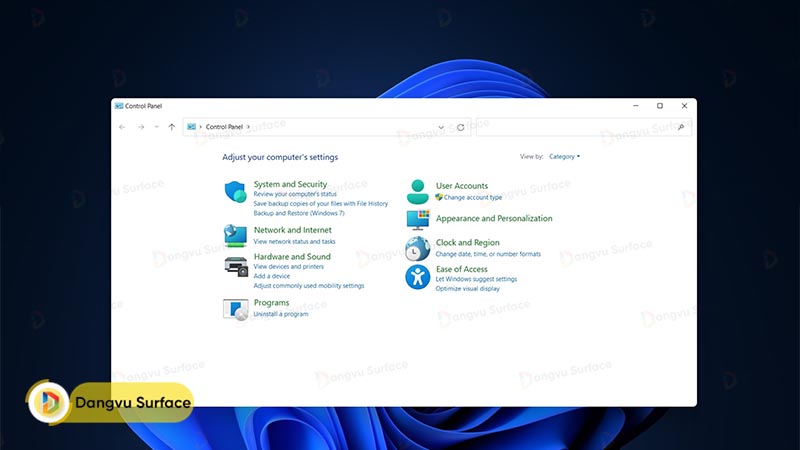 Control Panel vẫn thế, cũ kĩ và không hề thay đổi