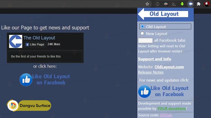 Cách chuyển về Facebook cũ bằng Old Layout for Facebook