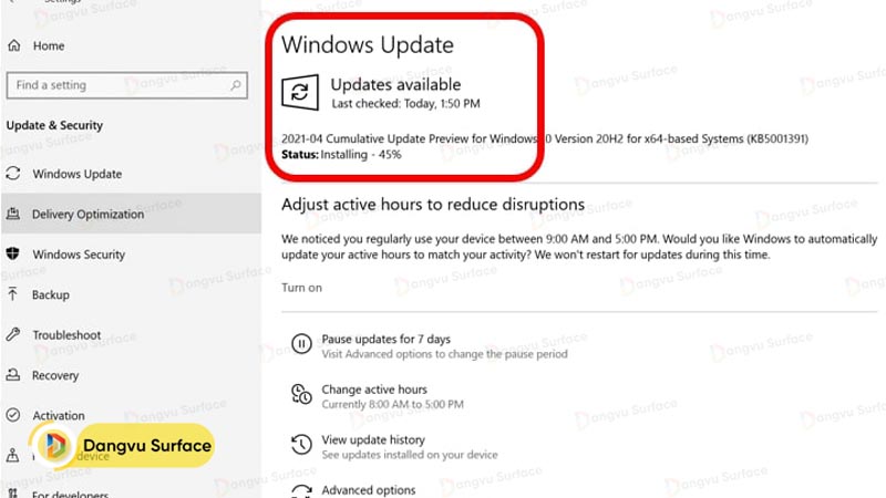 Update Windows để giải quyết vấn đề