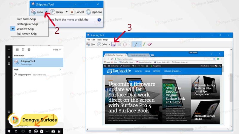 Sử dụng công cụ Snipping Tool