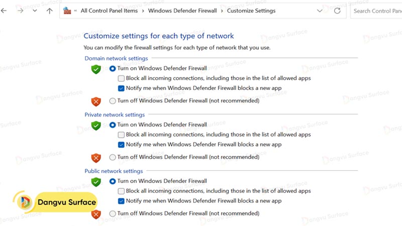 Chọn tắt bật tường lửa Windows 11 theo nhu cầu của bạn
