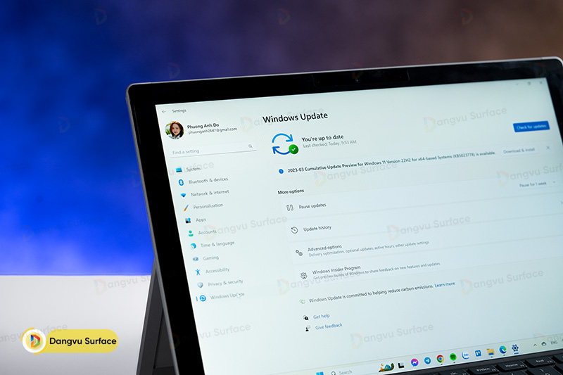 Cách update Surface Pro 7+ 