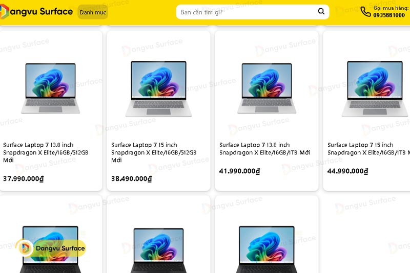 Giá bán Surface Laptop 7 13 X Elite tại Đăng Vũ