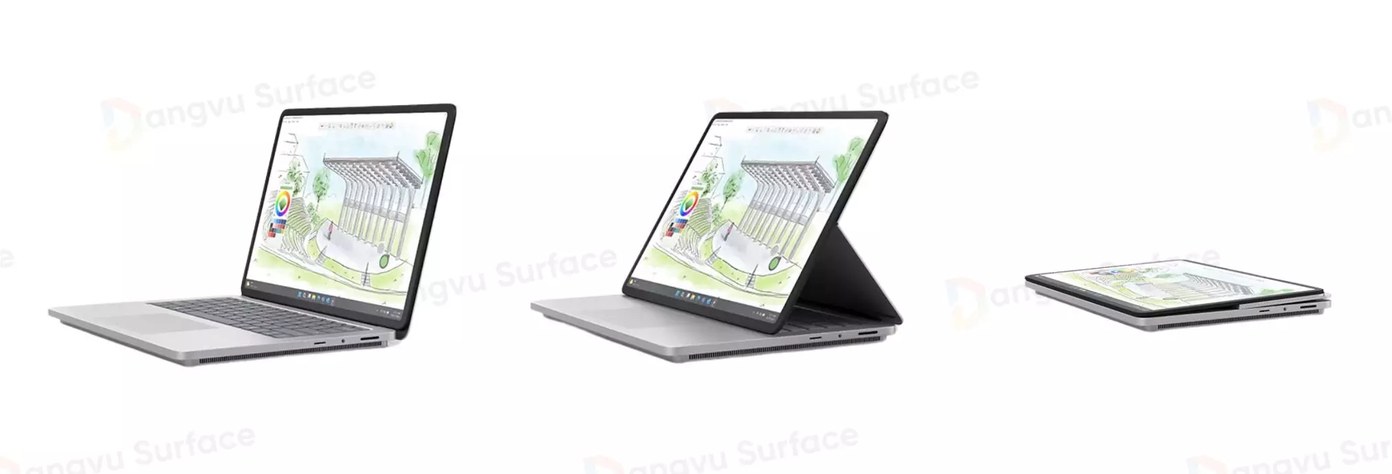 Laptop Studio 2 có thể chuyển đổi linh hoạt giữa 3 chế độ
