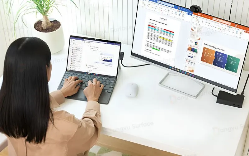 Sử dụng Microsoft Surface Dock thuận tiện trong quá trình làm việc