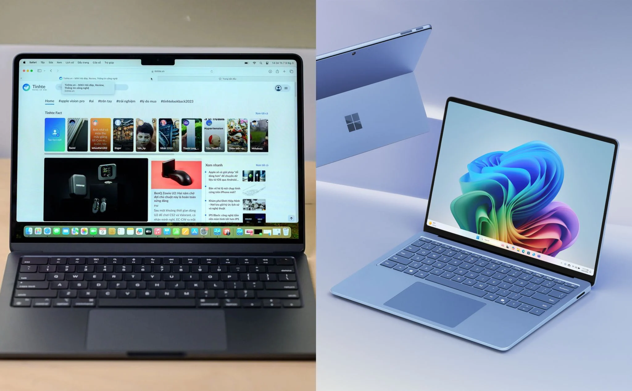 Nên lựa chọn Microsoft Surface Laptop 7th và Apple MacBook Air M4
