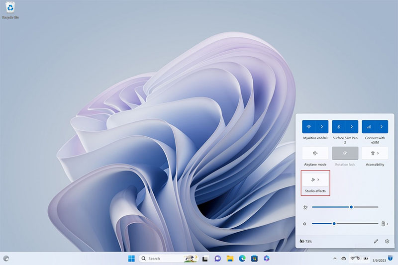 Cài đặt nhanh là phương pháp giúp dễ dùng hiệu ứng Windows Studio