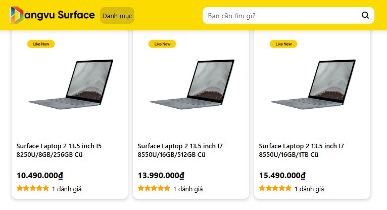Giá bán của Surface Laptop 2