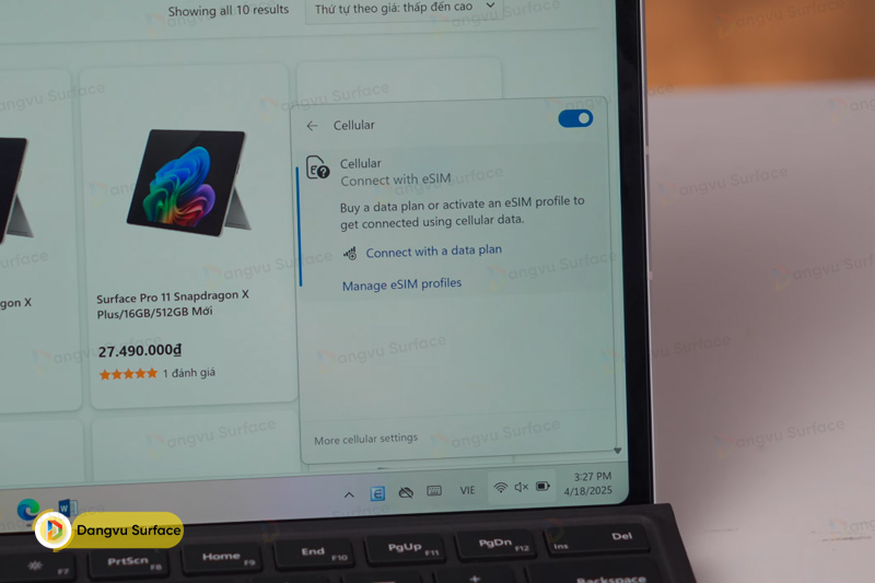 Surface Pro 11 5G giúp duy trì kết nối internet mọi lúc mọi nơi, đem tới sự chủ động, linh hoạt trong mọi tình huống