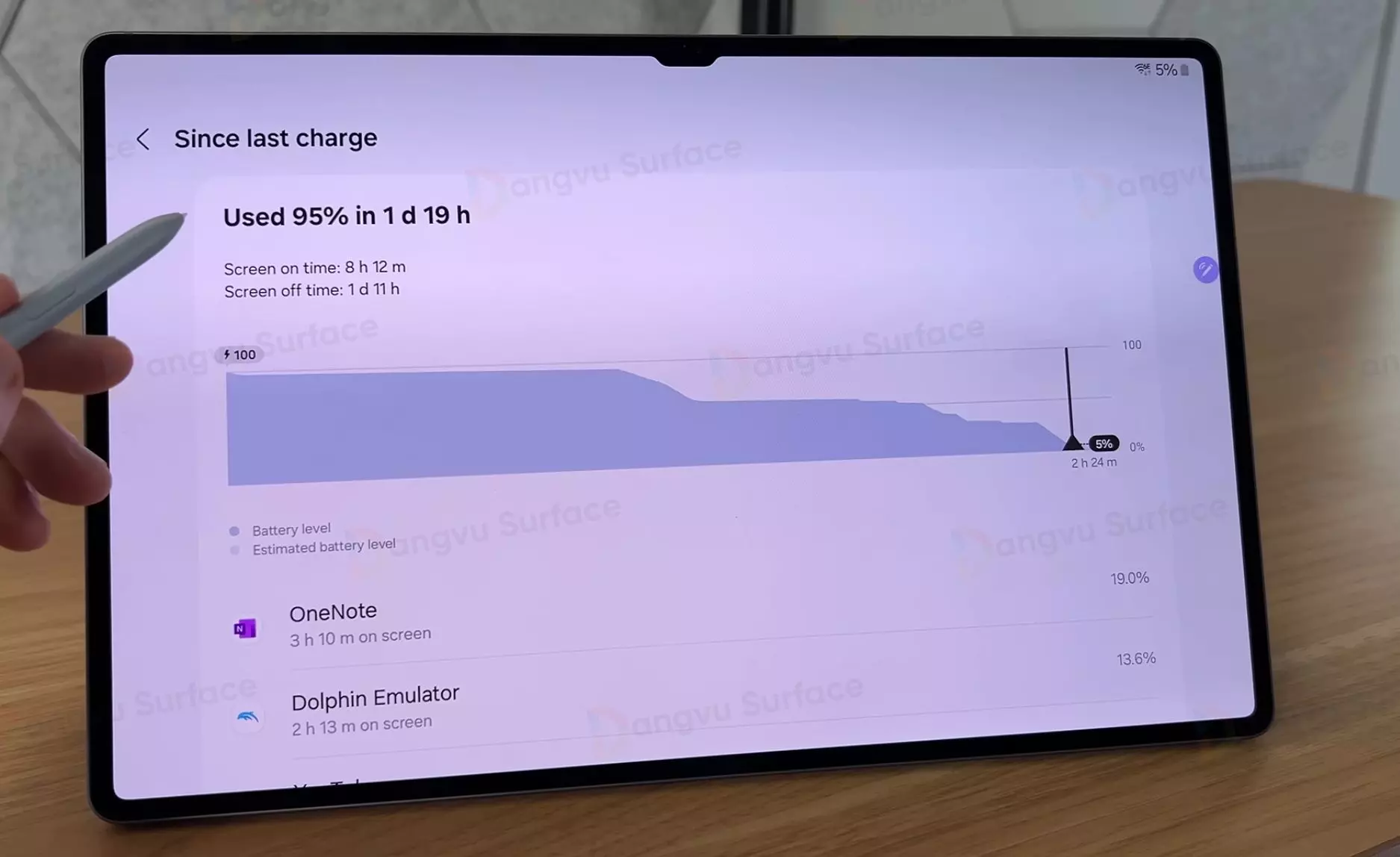 Samsung Galaxy Tab S10 Ultra cũng có thời lượng pin trâu không kém Microsoft Pro 12 inch