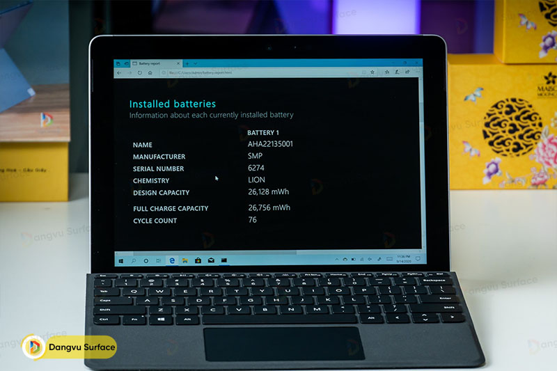 Thời lượng pin Surface Go cũng được đánh giá cao
