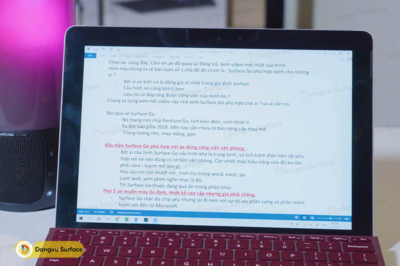 Xài Office vô tư trên Surface Go