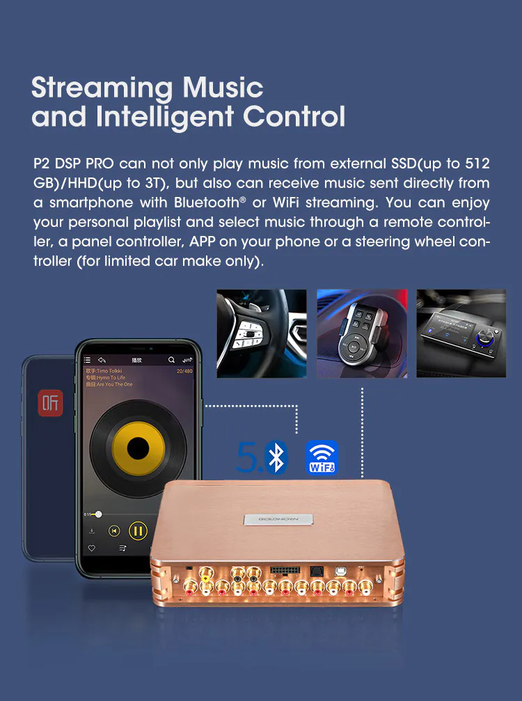 DSP Goldhorn P2 Pro V2 có sẵn nguồn phát bên trong