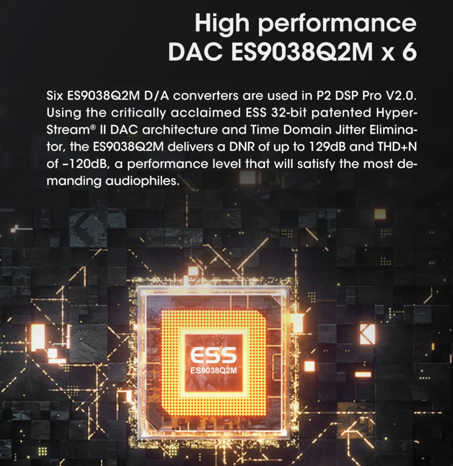 DSP Goldhorn P2 Pro V2 sử dụng 6 DAC 9038 Q2M