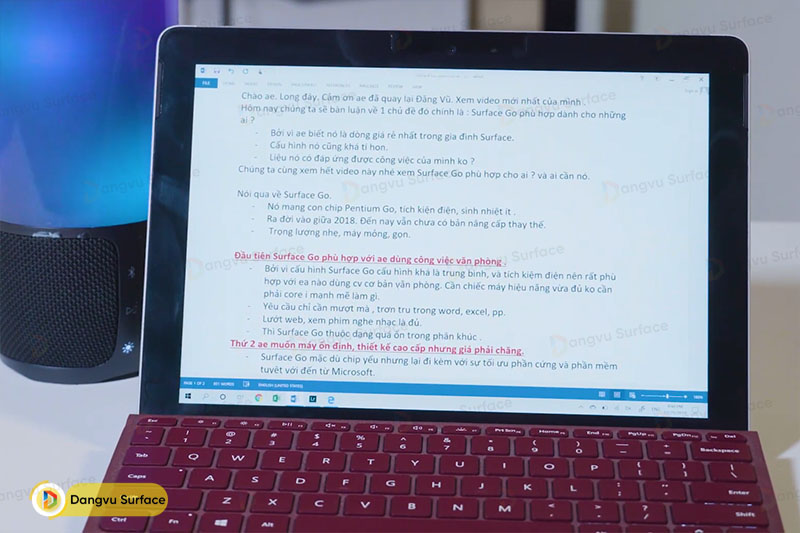 Surface Go chỉ phù hợp với người dùng có nhu cầu cực nhẹ nhàng