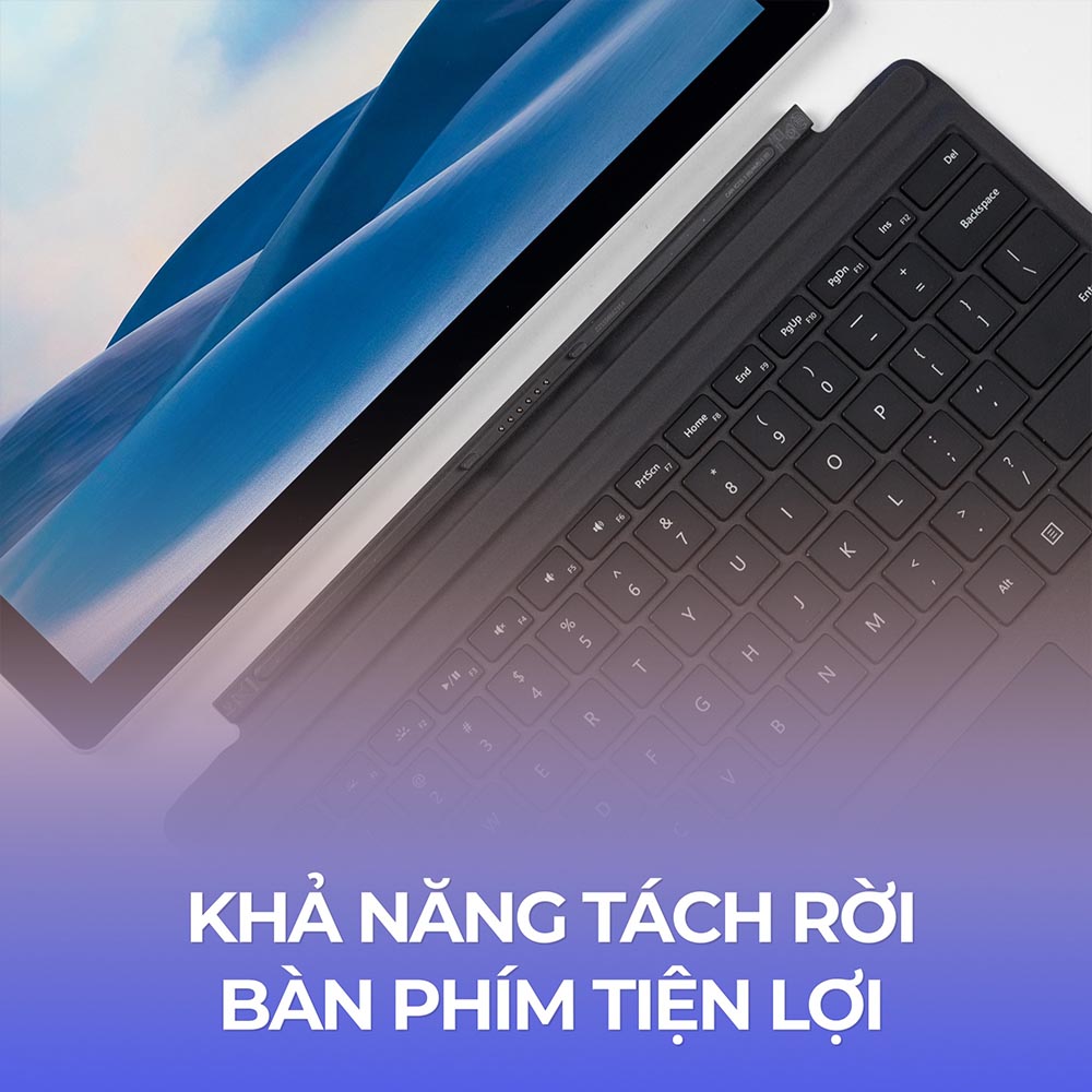 Surface Pro 7 Plus Có thể tách rời bàn phím tiện lợi để sử dụng như máy tính bảng