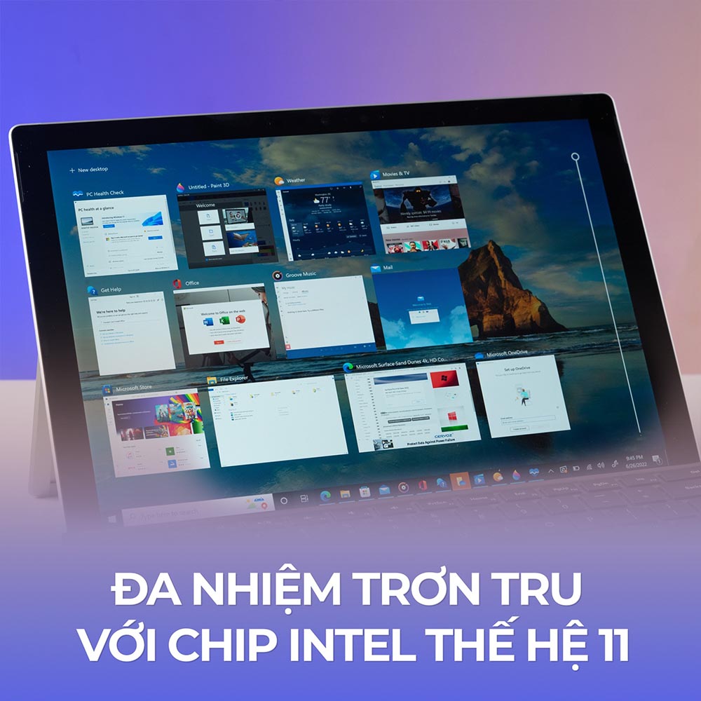 Surface Pro 7 Plus được trang bị bộ vi xử lý Intel® Core™ thế hệ thứ 11
