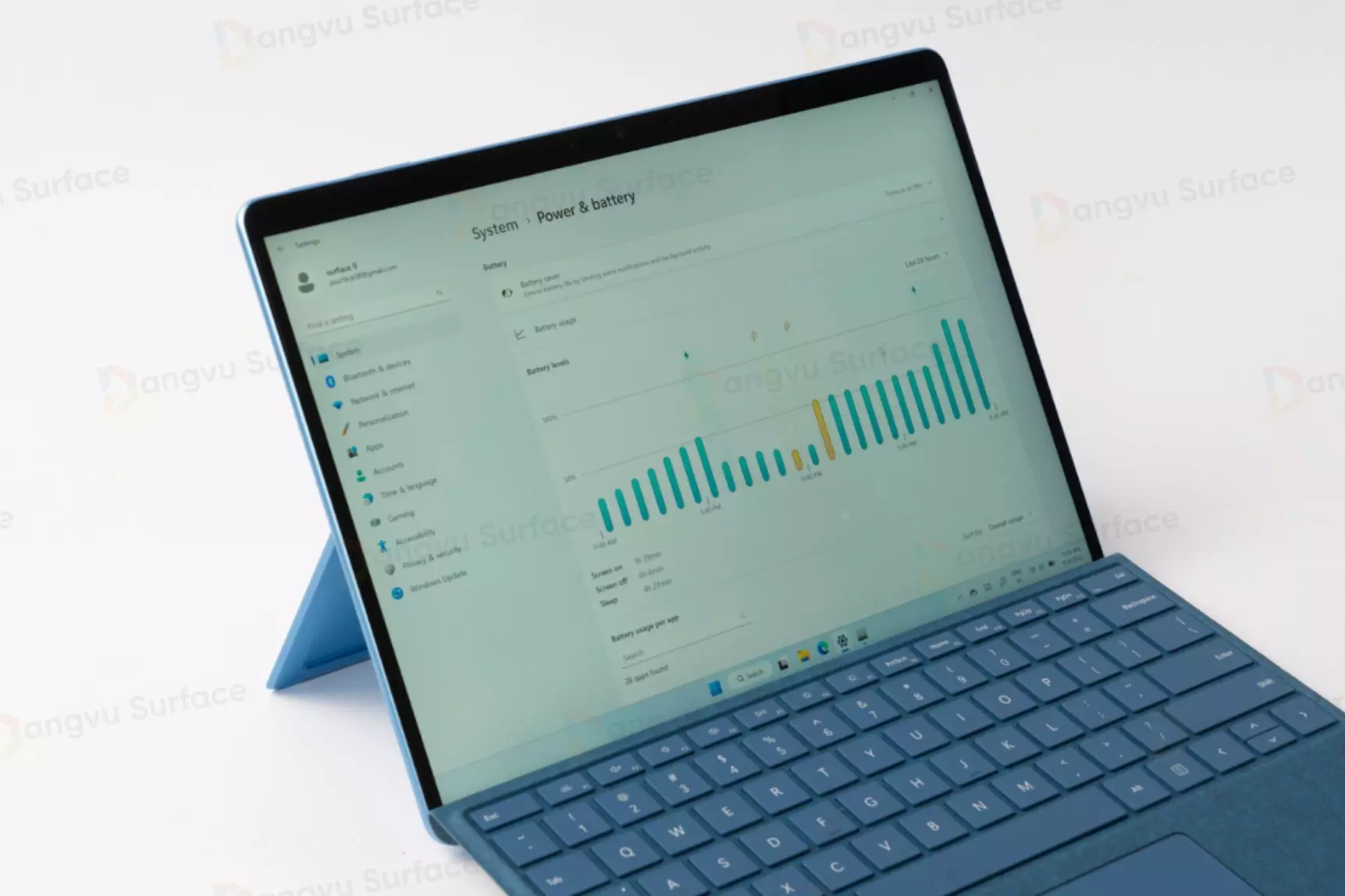 Thời lượng trên Surface Pro 9
