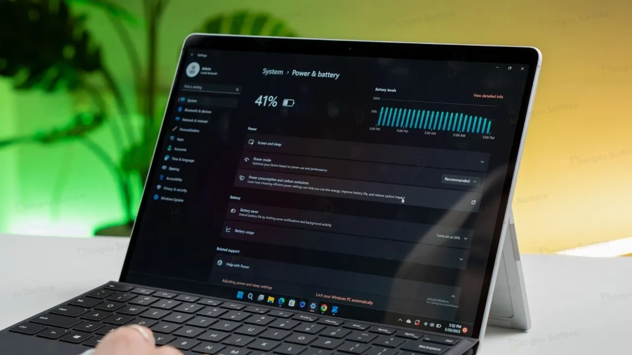Thời lượng pin của Surface Pro 9 5G