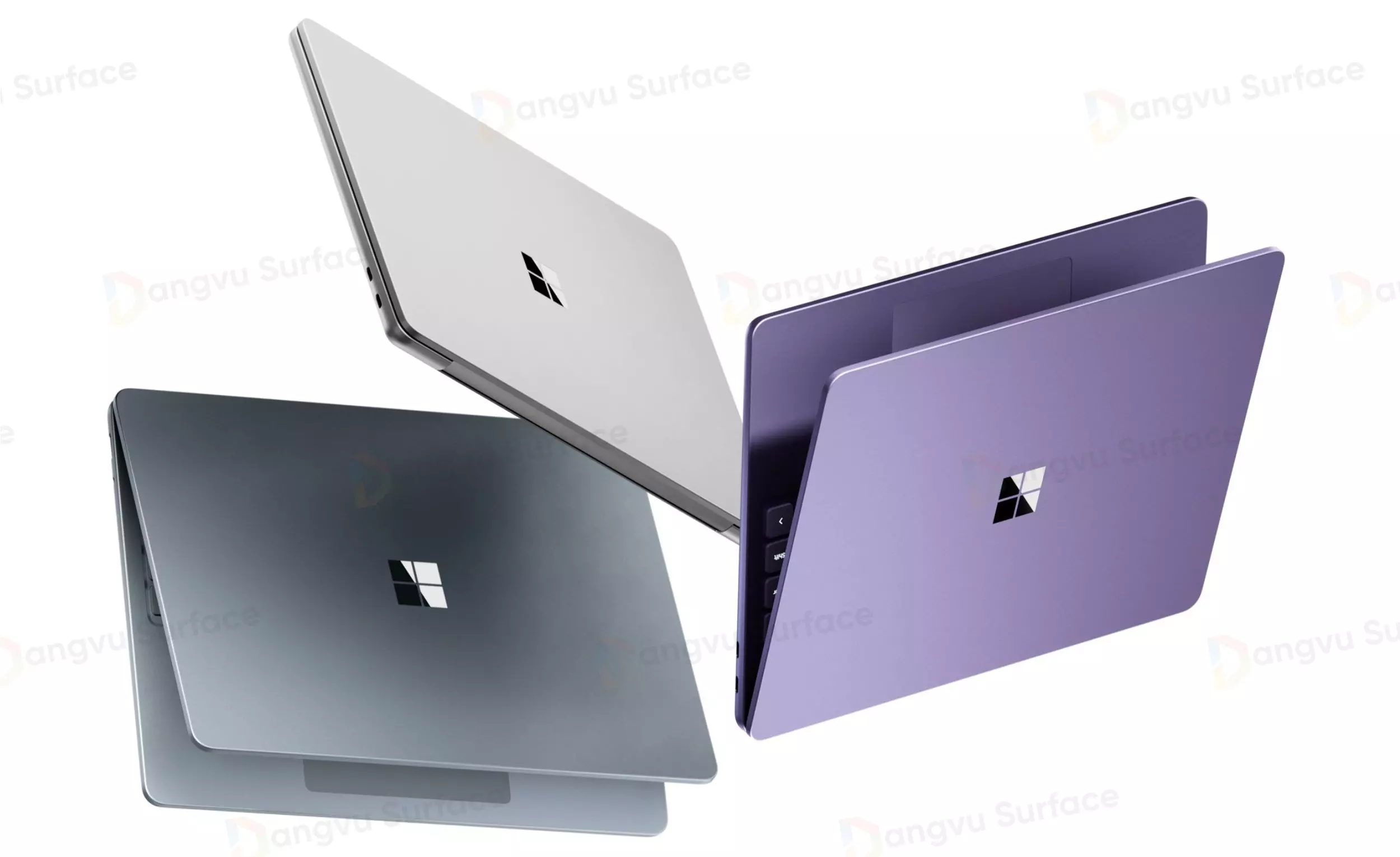 Surface Laptop 13 inch 2025 có 3 tùy chọn màu sắc bao gồm: Violet (Tím), Ocean (Xanh dương) và Platinum (Bạch kim)