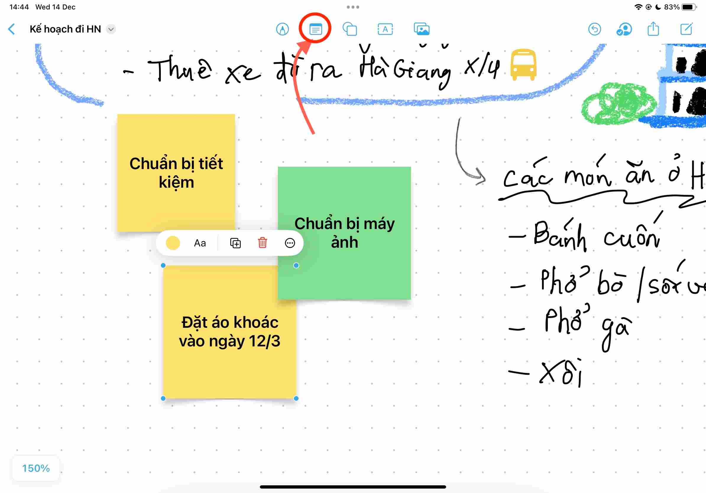 Các dấu dán ghi chú (sticky notes)