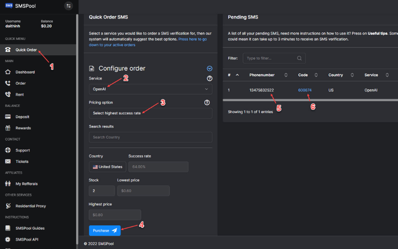 ác bạn hãy truy cập smspool.net sau đó click Register để tiến hành đăng ký tài khoản