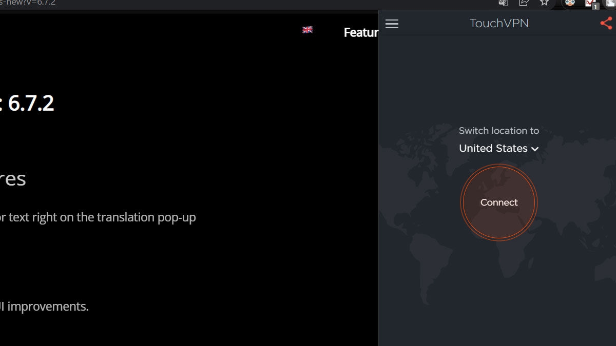Chuyển địa chỉ VPN bằng công tụ Touch VPN