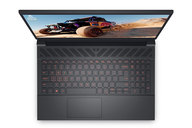Dell G15 Gaming được thiết kế kèm một bàn phím fullsize hỗ trợ đèn led RGB vô cùng độc đáo