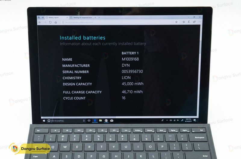 Pin trên Surface Pro 5 mới khá tốt