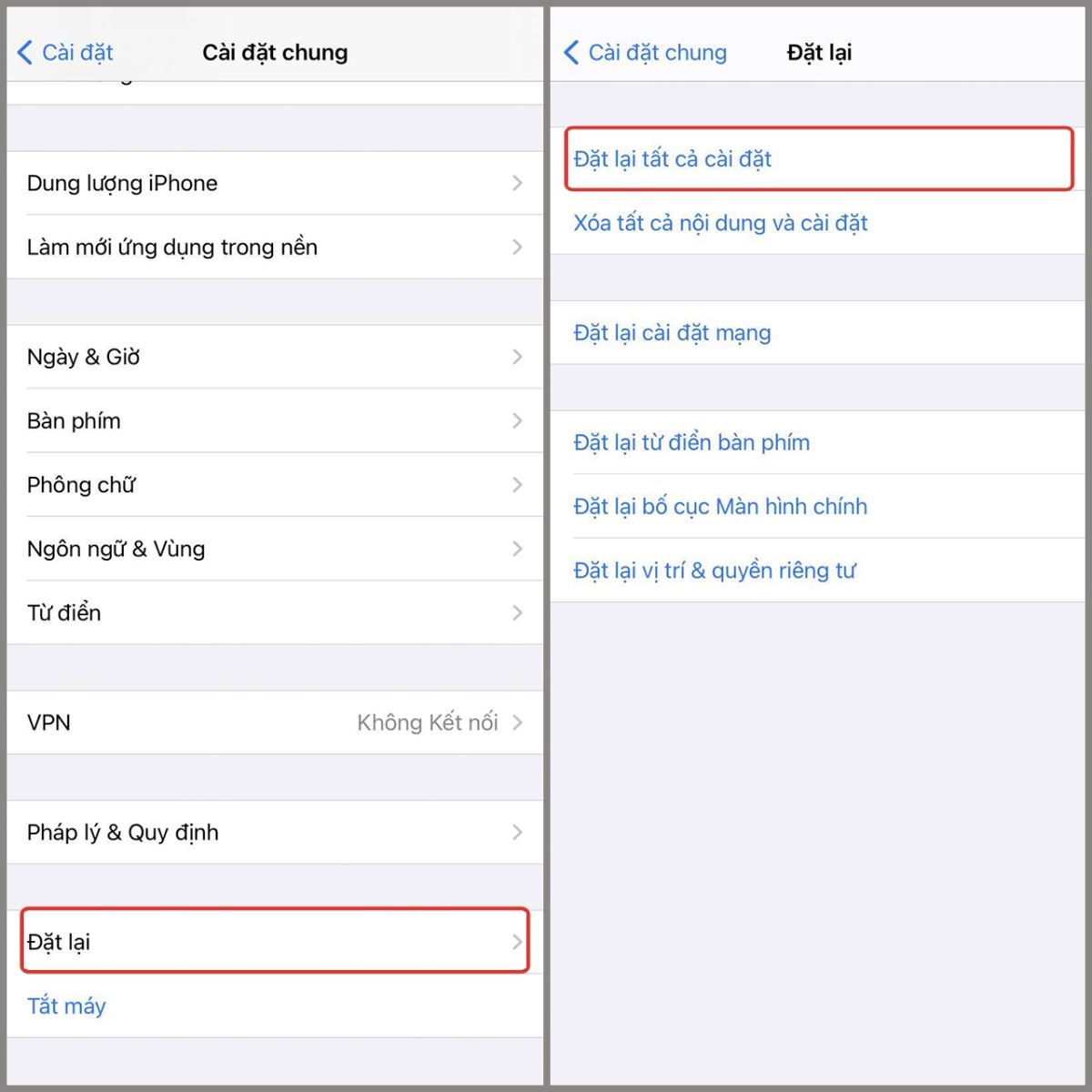 Khôi phục cài đặt gốc