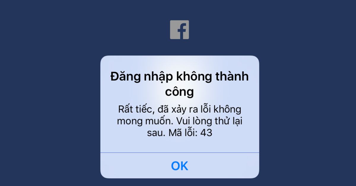 Lỗi đăng nhập Facebook trên iPhone & cách khắc phục