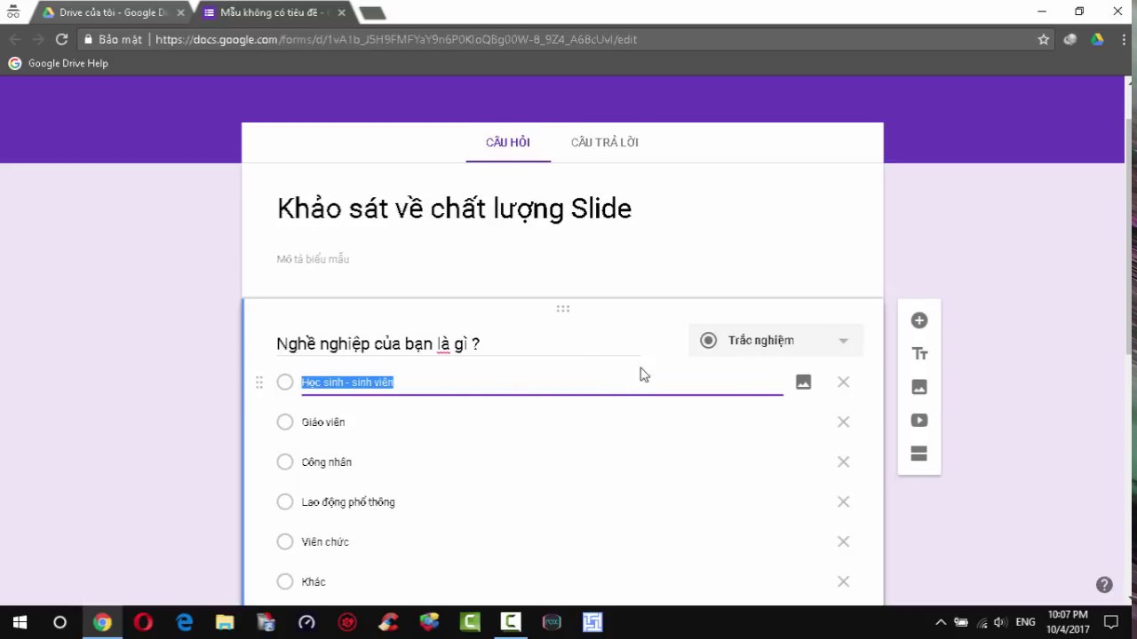 Xây dựng bảng khảo sát để thu thập dữ liệu