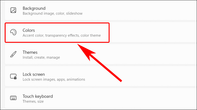 Chọn mục "Personalization"