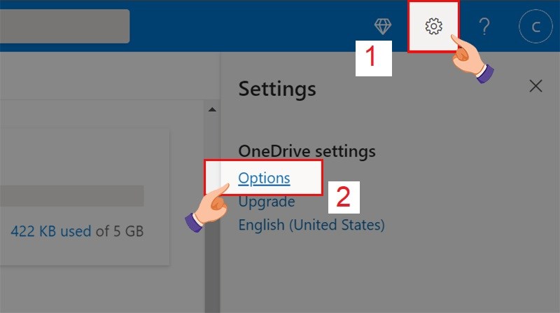 Click vào mục "Options" (Tùy chọn)