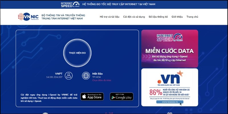 Giao diện SpeedTest.vn – Công cụ Việt hóa