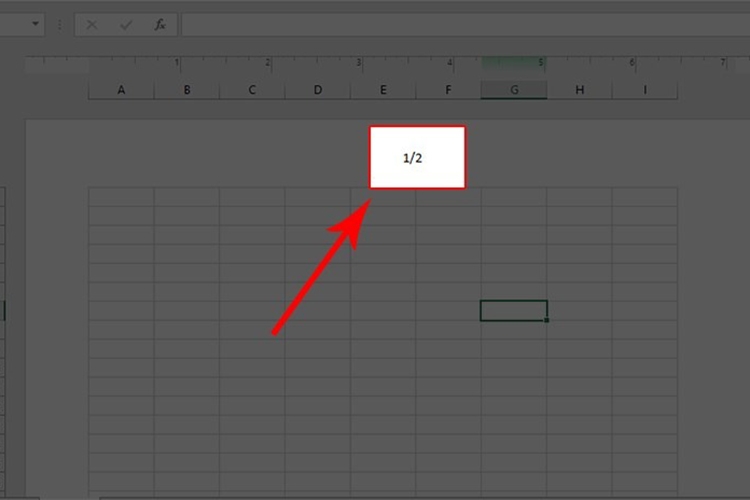thành công đánh số trang 1/2 trên Excel
