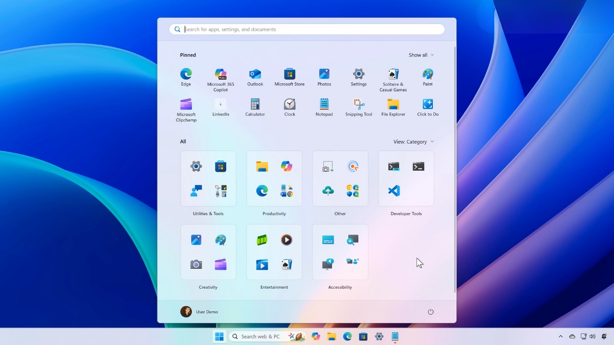 Giao diện 25H2 thống nhất, thân thiện hơn
