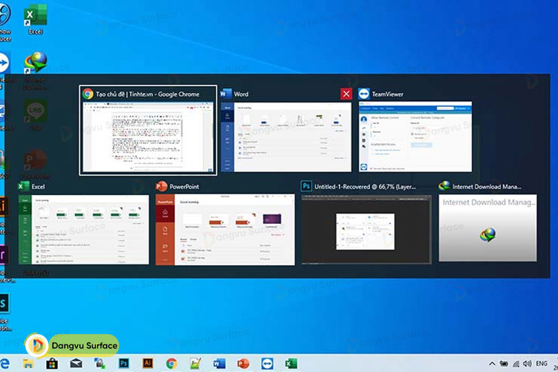Chuyển đổi cửa sổ nhanh chóng bằng Alt + Tab