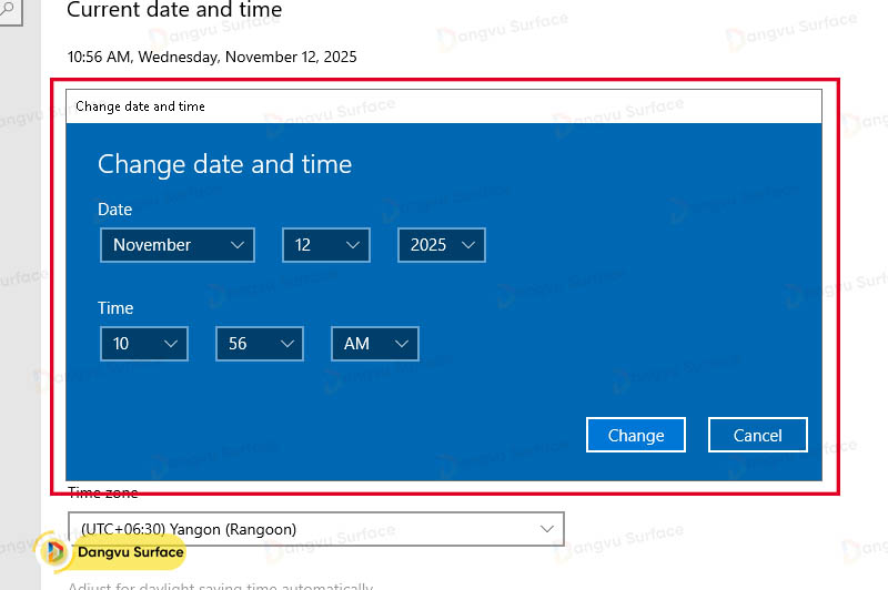 Chỉnh đồng hồ trên hệ điều hành Windows 10