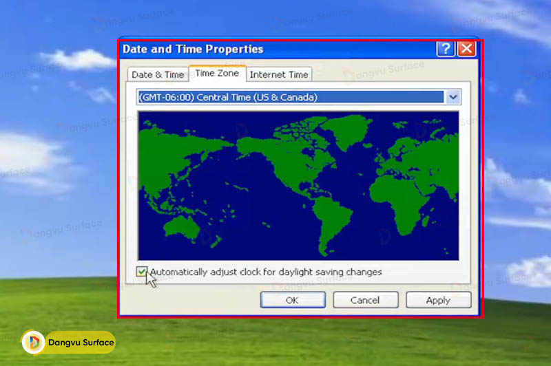 Chỉnh đồng hồ trên hệ điều hành Windows XP