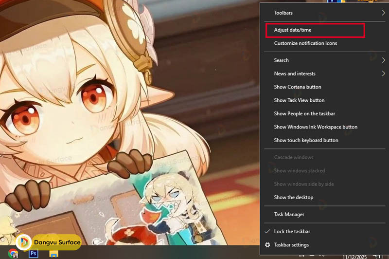 Chỉnh đồng hồ trên hệ điều hành Windows 10