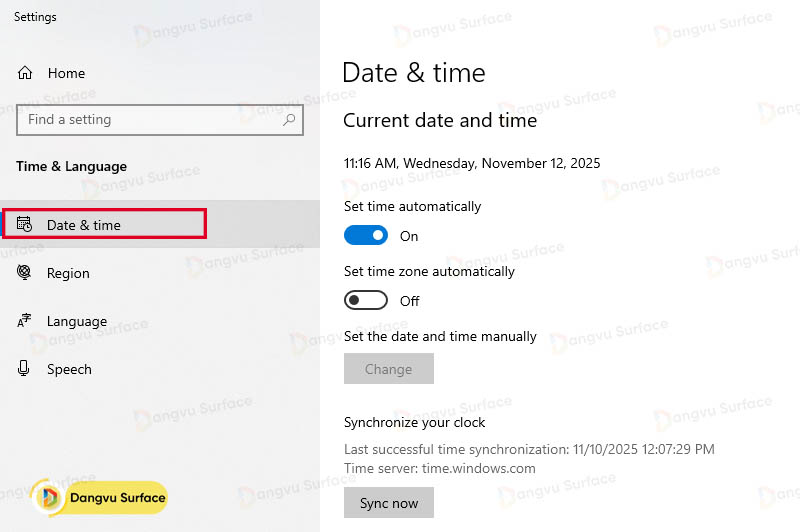 Chỉnh đồng hồ trên hệ điều hành Windows 10