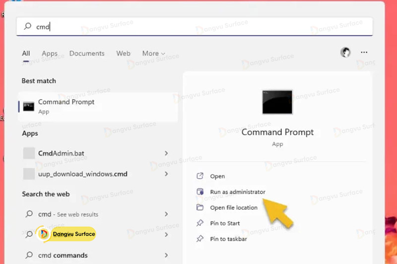 Sử dụng Command Prompt